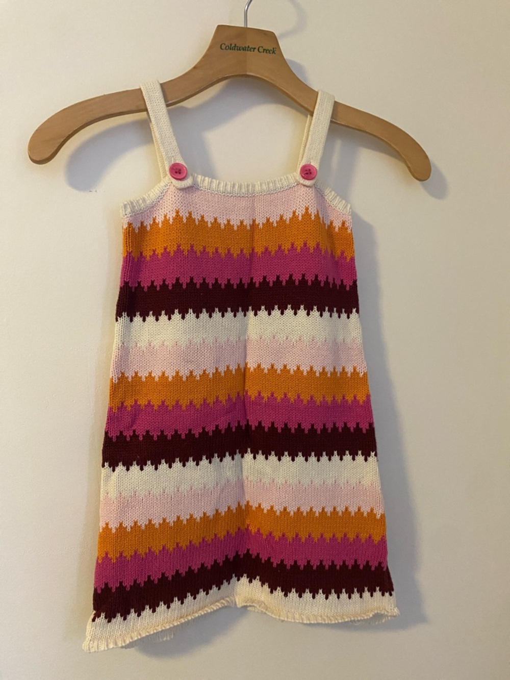 Old Navy Cream, Pink & Orange Striped Knit Sundress